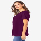 Plus Size Cotton Ultimate Swing Tee with Keyhole Back image number null