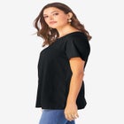 Plus Size Cotton Ultimate Swing Tee with Keyhole Back image number null