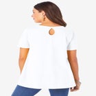Plus Size Cotton Ultimate Swing Tee with Keyhole Back image number null
