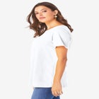Plus Size Cotton Ultimate Swing Tee with Keyhole Back image number null