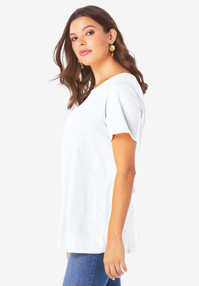 Plus Size Cotton Ultimate Swing Tee with Keyhole Back image number 2