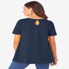 Plus Size Ultimate Cotton Crewneck Short Sleeve Swing Tee image number null