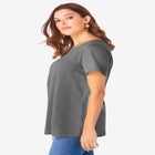 Plus Size Cotton Ultimate Swing Tee with Keyhole Back image number null