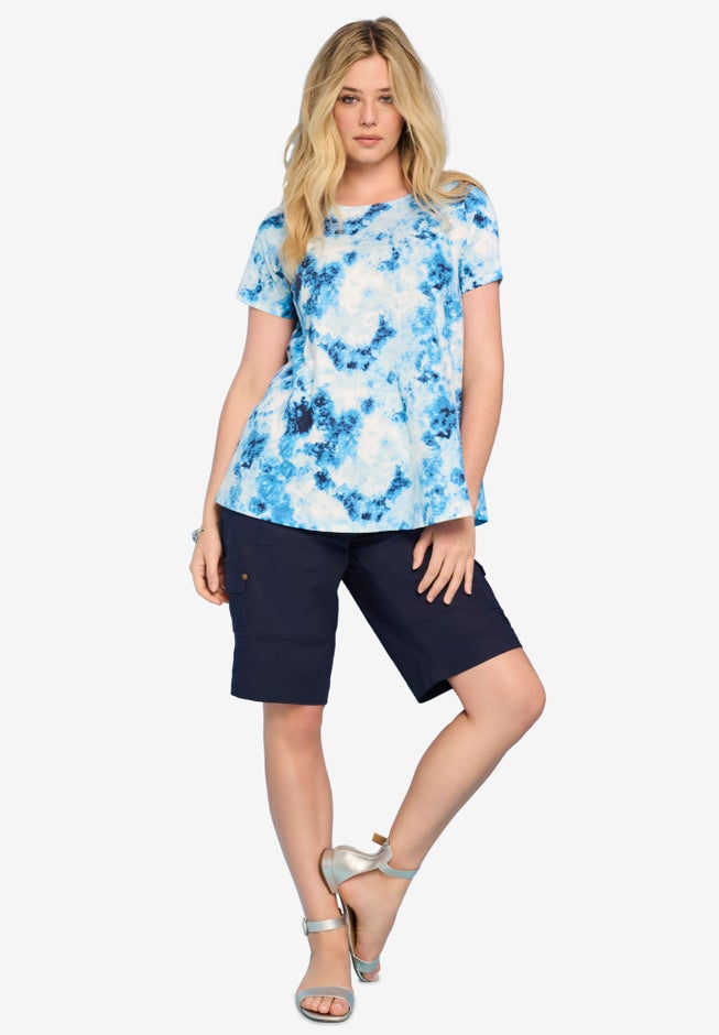 Plus Size Ultimate Cotton Crewneck Short Sleeve Swing Tee image number 1