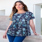 Plus Size Cotton Ultimate Swing Tee with Keyhole Back image number null