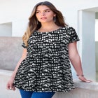 Plus Size Cotton Ultimate Swing Tee with Keyhole Back image number null