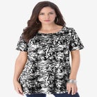 Plus Size Ultimate Cotton Crewneck Short Sleeve Swing Tee image number null