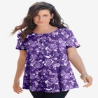 Plus Size Cotton Ultimate Swing Tee with Keyhole Back image number null
