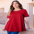 Plus Size Cotton Ultimate Swing Tee with Keyhole Back image number null