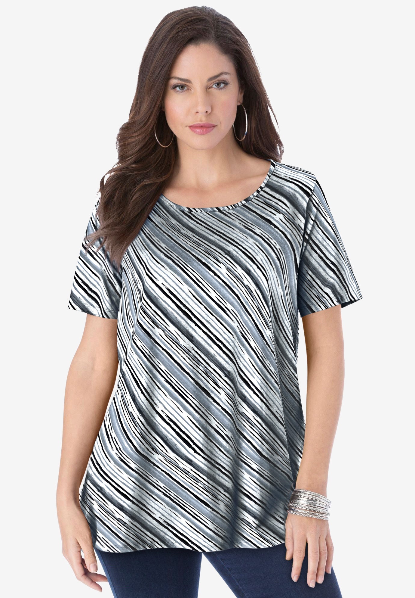 Plus Size Cotton Ultimate Swing Tee with Keyhole Back image number 0