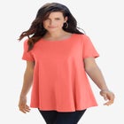 Plus Size Ultimate Cotton Crewneck Short Sleeve Swing Tee image number null