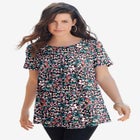 Plus Size Cotton Ultimate Swing Tee with Keyhole Back image number null