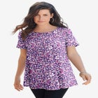 Plus Size Cotton Ultimate Swing Tee with Keyhole Back image number null