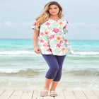 Plus Size Cotton Ultimate Swing Tee with Keyhole Back image number null