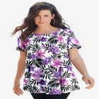 Plus Size Cotton Ultimate Swing Tee with Keyhole Back image number null