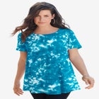 Plus Size Cotton Ultimate Swing Tee with Keyhole Back image number null