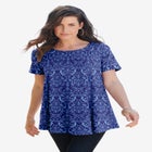 Plus Size Ultimate Cotton Crewneck Short Sleeve Swing Tee image number null