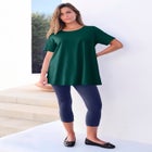 Plus Size Cotton Ultimate Swing Tee with Keyhole Back image number null