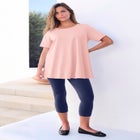 Plus Size Ultimate Cotton Crewneck Short Sleeve Swing Tee image number 0