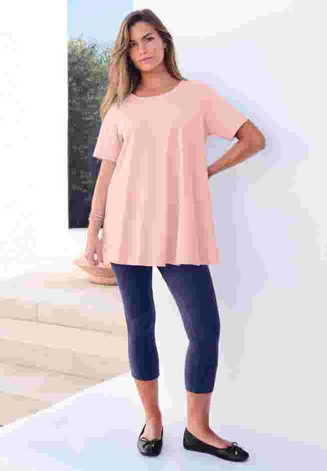 Plus Size Cotton Ultimate Swing Tee with Keyhole Back image number 0