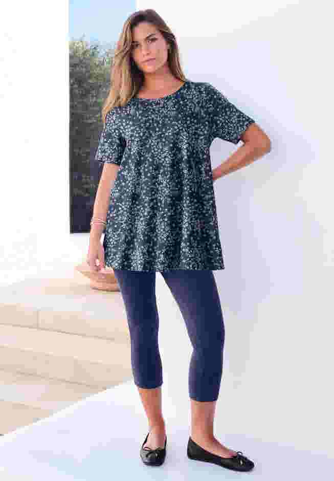 Plus Size Cotton Ultimate Swing Tee with Keyhole Back image number 0