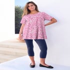 Plus Size Ultimate Cotton Crewneck Short Sleeve Swing Tee image number null
