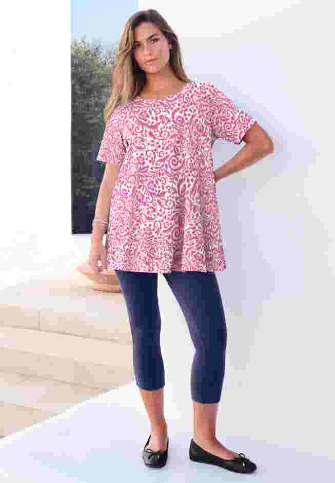 Plus Size Cotton Ultimate Swing Tee with Keyhole Back image number 0