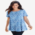 Plus Size Ultimate Cotton Crewneck Short Sleeve Swing Tee image number null