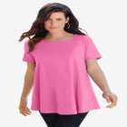 Plus Size Cotton Ultimate Swing Tee with Keyhole Back image number null