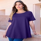 Plus Size Ultimate Cotton Crewneck Short Sleeve Swing Tee image number null