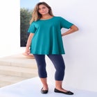 Plus Size Cotton Ultimate Swing Tee with Keyhole Back image number null