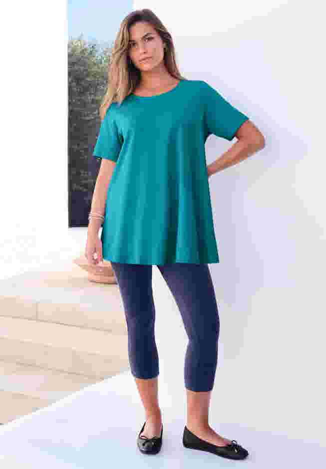 Plus Size Cotton Ultimate Swing Tee with Keyhole Back image number 0