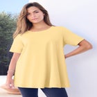 Plus Size Cotton Ultimate Swing Tee with Keyhole Back image number null