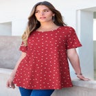 Plus Size Cotton Ultimate Swing Tee with Keyhole Back image number null