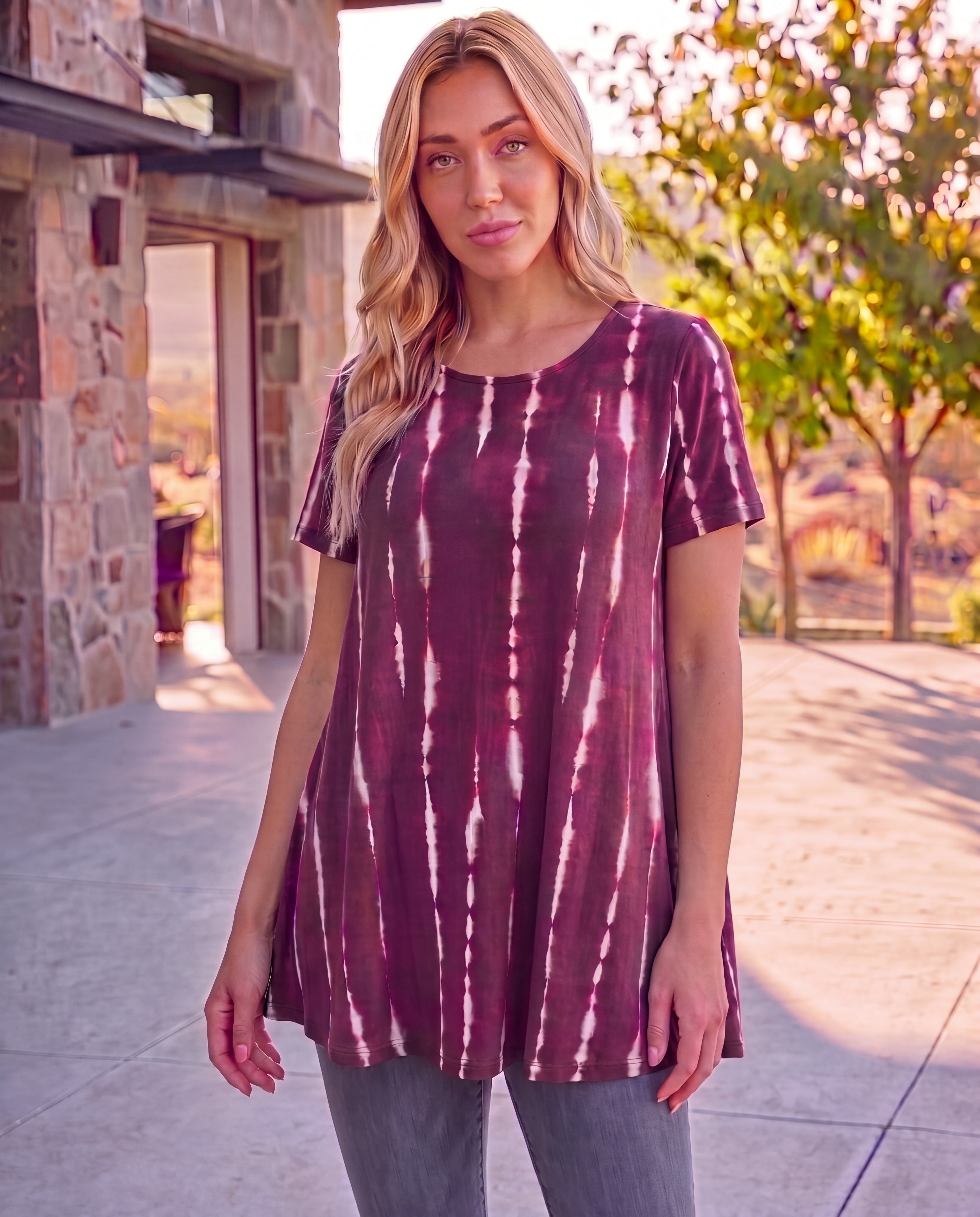 Plus Size Ultimate Cotton Crewneck Short Sleeve Swing Tee image number 0