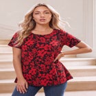 Plus Size Ultimate Cotton Crewneck Short Sleeve Swing Tee image number 0