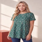 Plus Size Ultimate Cotton Crewneck Short Sleeve Swing Tee image number 0