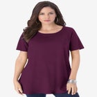 Plus Size Cotton Ultimate Swing Tee with Keyhole Back image number null