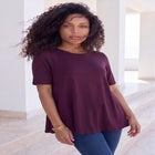 Plus Size Ultimate Cotton Crewneck Short Sleeve Swing Tee image number 0