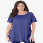 Plus Size Cotton Ultimate Swing Tee with Keyhole Back image number null