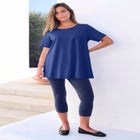 Plus Size Ultimate Cotton Crewneck Short Sleeve Swing Tee image number null