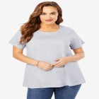 Plus Size Cotton Ultimate Swing Tee with Keyhole Back image number null