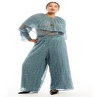 Ruffled Lace Cape Blouse image number null