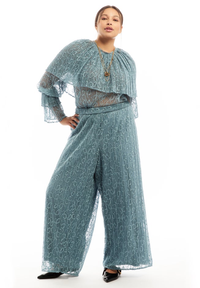 Ruffled Lace Cape Blouse image number 0