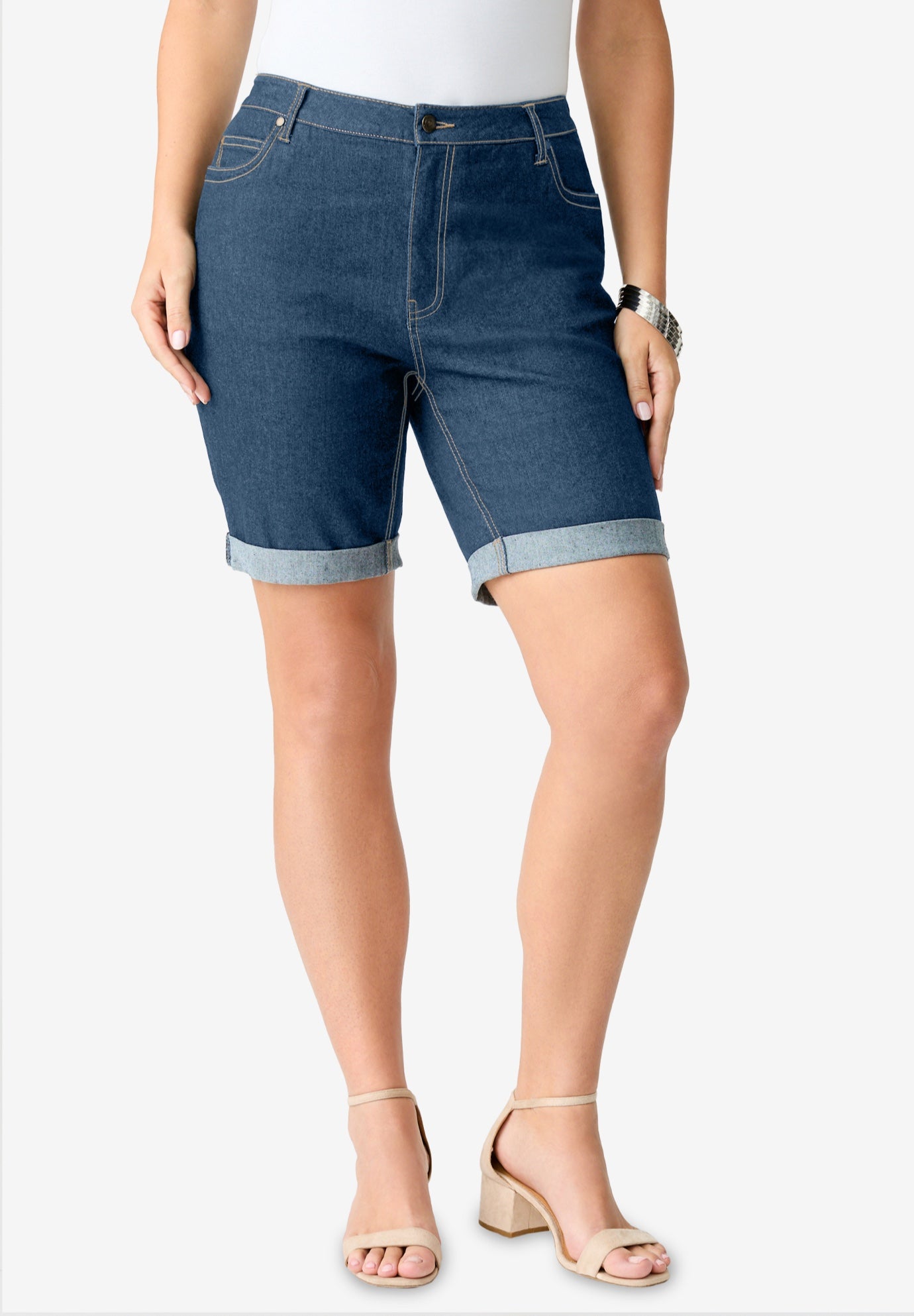 Plus Size Classic Stretch Cuffed Short image number 0