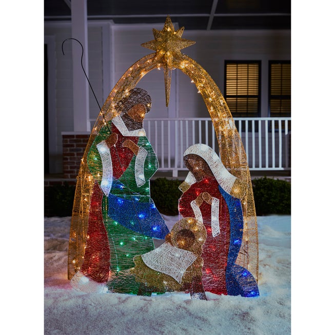 72" crystal fabric multi-colored nativity scene image number null