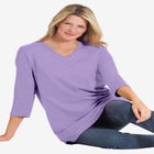 Perfect Three-Quarter Sleeve V-Neck Tunic image number null