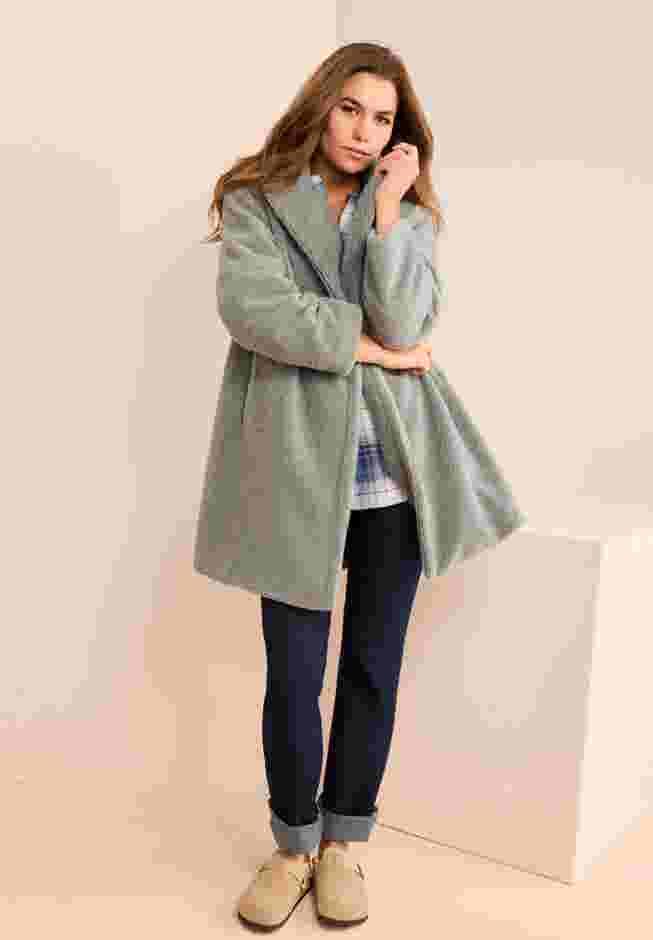Plus Size Mid Length Teddy Faux Fur Coat image number 2