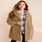 Plus Size Mid Length Teddy Faux Fur Coat image number null