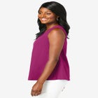 Stretch Cotton V-Neck Trapeze Tank image number null